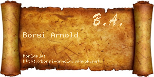 Borsi Arnold névjegykártya