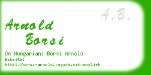 arnold borsi business card